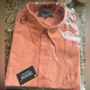 Triveni Collection Light Orange Button-Up Shirt long sleeve sz L